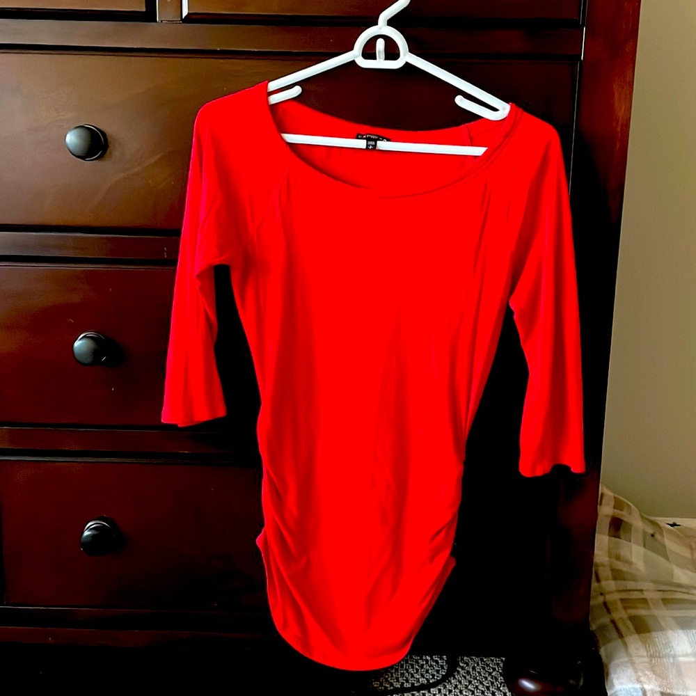 Express side ruched 3/4 sleeve top size SM